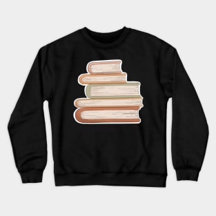 Cozy Stack of Books Illustration Crewneck Sweatshirt